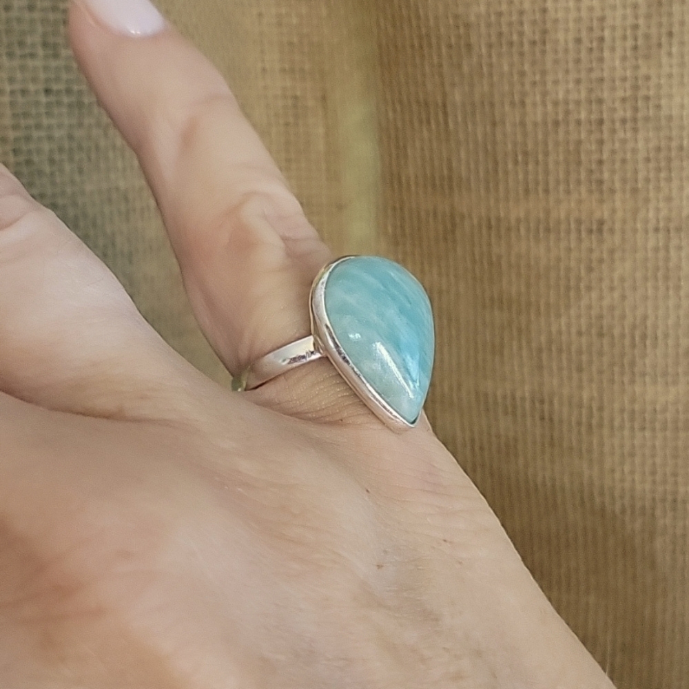 Amazonite Teardrop Ring - image 3